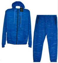 Xios  Blue White Stripes Cotton Blend Men&#39;s Sweat Suit Jacket Pants Size 2XL - £58.41 GBP
