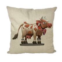 CG Light Brown Cow Throw Pillows - £15.97 GBP