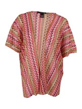 Womens Knit Cover Up Wrap Thats So 70s Zigzag Brown Orange CEJON $44 - NWT - £4.34 GBP