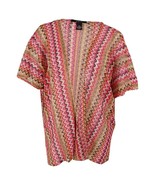 Womens Knit Cover Up Wrap Thats So 70s Zigzag Brown Orange CEJON $44 - NWT - £4.32 GBP