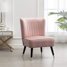 Elon Accent Chair In Pink Velvet From Roundhill Furniture. - £112.15 GBP