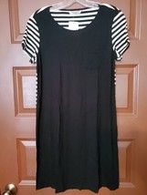 Ekouaer Dress Striped Stretch Womans Dress/Night Shirt Size Small - £9.34 GBP