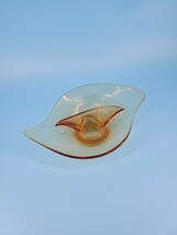 Vintage Viking Glass Bon Bon Candy Dish Divided Bowl Epic Amber Atomic Bowl - $260.96 MXN