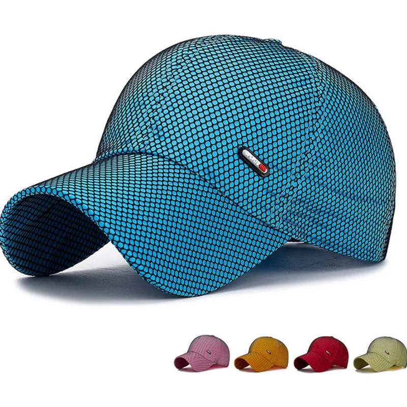 Men women summer golf cap quick drying hats unisex breathable sport pure color snapback thumb200