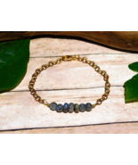 Labradorite Natural Gemstone Bracelet Adjustable 7in for Energy Healing - $27.44 CAD