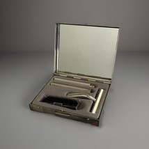 Vintage Mini Travel Razor Set Mirrored Case Contemporary Design - $21.00