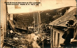 RPPC Ruins of Steam Laundry Boiler Explosion Laconia New Hampshire 1910 Postcard - £35.45 GBP