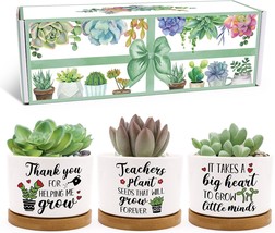 Best Teacher Birthday Retirement Gifts Mini Ceramic Planter Pot With Gift Box - £26.05 GBP