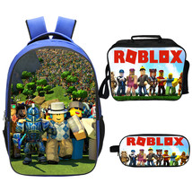 WM Roblox Backpack Lunch Box Pencil Case Outdoor School Package H - £32.12 GBP