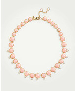 Ann Taylor Luminous Pink Stone Crystal Crop 16&quot; Lobster Claw Statement N... - £23.34 GBP