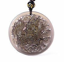 Hand Carved Natural Ice Kinds of Obsidian Dragon Kirin Charm Luck Pendant - £29.09 GBP