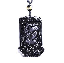 Hand Carved Natural Ice Kinds of Obsidian Dragon Pi Ayo Abacus Pendant - £21.82 GBP