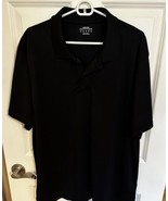 Mens Polo Lands&#39; End Outfitters XL Black Collar Short Sleeve 100 Polyester - £9.55 GBP