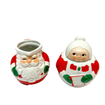 Vintage 1983 Avon Ceramic Christmas Santa and Mrs Claus Creamer Sugar Set of 2 - $20.37