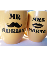 Personalised Vinyl Sticker  Mr &amp; Mrs for Mug with your Name IDEAL GIFT B... - £5.94 GBP