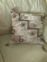 Vintage decorative pillow Brown Geometric pattern with tassels Approximately 17” - $36.99