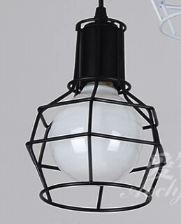 4 Colors Small droplight Loft Vintage  cord pendant lamp Small Cage Edison hangi - £189.94 GBP