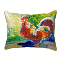 Betsy Drake Red Rooster Small Indoor Outdoor Pillow 11x14 - £38.75 GBP