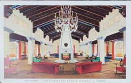 Edgewater Beach Hotel Chicago IL c1940 Interior View Of West Lounge VNT ... - £4.26 GBP