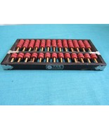 Vintage Lotus Flower Brand Abacus 91 Bead Black Frame Silver Trim Old We... - $34.70