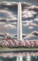 D C Washington Monument At Night Postcard M1 - £2.53 GBP