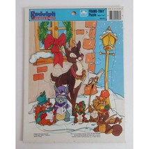 Vintage 1989 GOLDEN Christmas Rudolph Red Nose Reindeer Frame Tray Puzzl... - $148.20 MXN