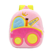 Anykidz 3D Pink Crane School Backpack Cute Vehicle With Cartoon Designs Children - £32.88 GBP