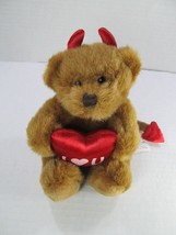 Russ Berrie Dante Devil Teddy Bear Holding Heart MINI Plush 5&quot; Valentine... - $9.50