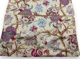 2 Rose Tree Home Shenandoah Jacobean Floral King Size Pillow Shams Button Piping - £23.27 GBP