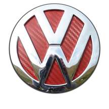 VW Volkswagen T5 &amp; T6 Transporter Van Red Carbon Fibre REAR Badge Insert... - £12.53 GBP