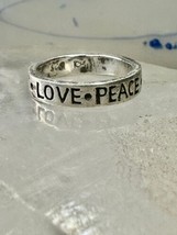 Peace Love ring mind body spirit band words inspirational size 5.25 sterling sil - $47.52