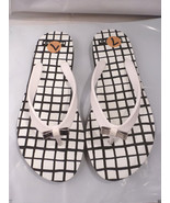 NEW COACH Flip Flops, Sandals, Gingham AMEL Silver Bow WOMEN US SIZE: 7M... - $55.00