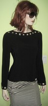 Vintage JOSEPH RIBKOFF Women&#39;s Long Sleeve Shirt Grommet Blouse Top Sz 8... - £28.04 GBP