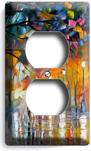 Rainy Day Abstract Painting Duplex Outlet Wall Plate Cover Art Studio Home Decor - £7.67 GBP