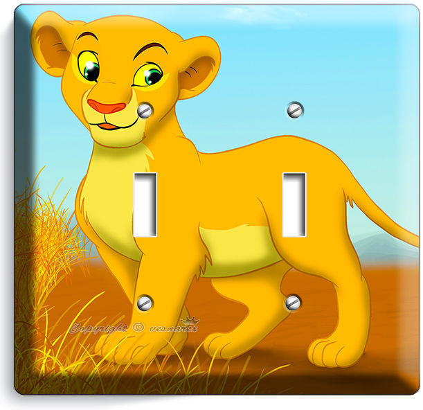 LION KING YOUNG BABY NALA DOUBLE LIGHT SWITCH WALL PLATE COVER DISNEY GIRLS ROOM