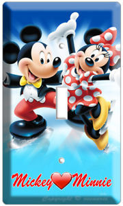 MICKEY MOUSE AND MINNIE LOVE ICE SKATING SINGLE LIGHT SWITCH WALL PLATE COVER cd