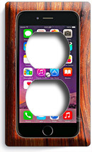 IPHONE 6 6S SCREEN APPLE PHONE ELECTRIC POWER 2 OUTLET WALL PLATE COVER ... - $190.34 MXN
