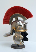 Centurion Helmet Roman Wearable Imperial Gallic w/ Red Crest &amp; Liner Replica - £97.07 GBP