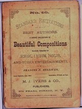 Ivers Co 1887 magazine for compositions recitations NY Sullivan theatre ... - $14.00