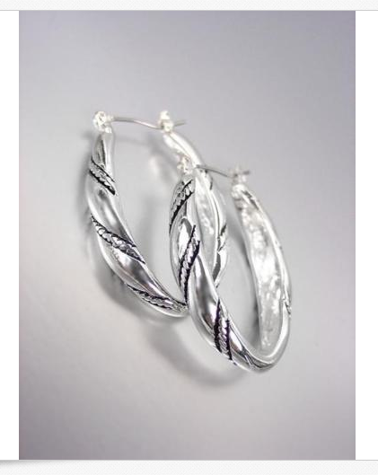 CLASSIC Brighton Bay Silver Cable Filigree Oval Hoop Earrings - £12.57 GBP