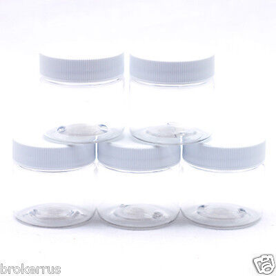 5 Lot Crystal Clear PLASTIC 1oz Sample JARS Round 1 ounce=29.5 mL Jar 1.... - $18.31
