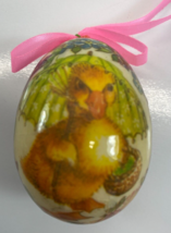 Vintage 2.25 in Decoupage Little Duckling Hanging Easter Egg Decoration - £14.99 GBP