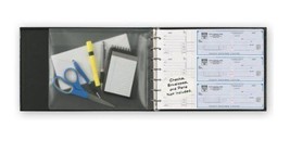 7-Ring 3-on-a-Page Business Check Book Binder Vinyl Pouch Office Supply ... - £19.20 GBP
