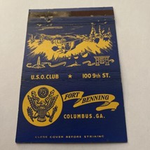 Vintage Matchbook Cover Matchcover Military US Fort Benning USO Club Col... - $4.28