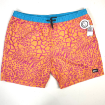 NEFF Neon Pastel Scales Swim Suit Trunks XXL Mens Colorblock Side Pocket... - £26.47 GBP