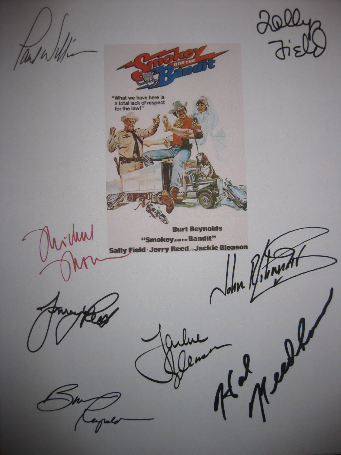 Smokey and the Bandit Signed Film Movie Screenplay Script X8 Burt Reynolds Sally - $19.99