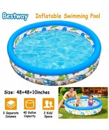 48&quot; Inflatable Kids Swimming Pool Folding Backyard Play Center Above Gro... - £29.31 GBP