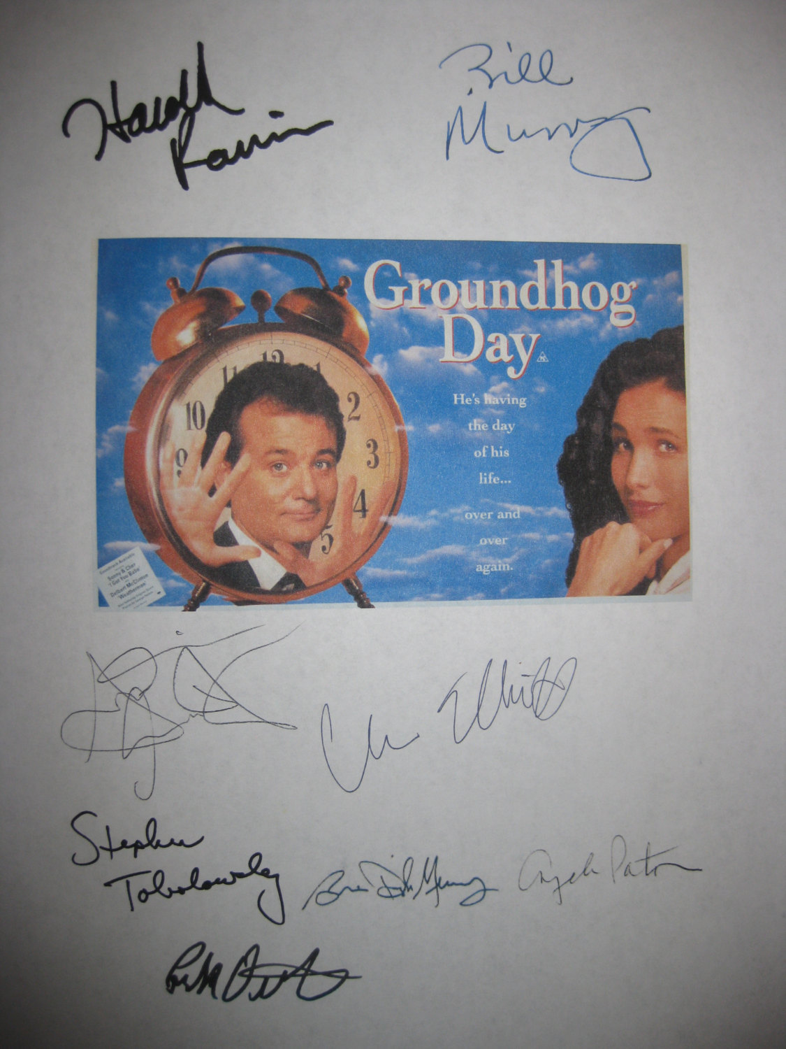Groundhog Day Signed Script Screenplay X8 Harlod Ramis Bill Murray Andie MacDowe - £15.63 GBP