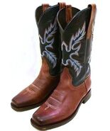 MASTERSON BOOT CO. Women's Western Boots Sz-8.5 Brown/Navy Embroidered L... - $108.88