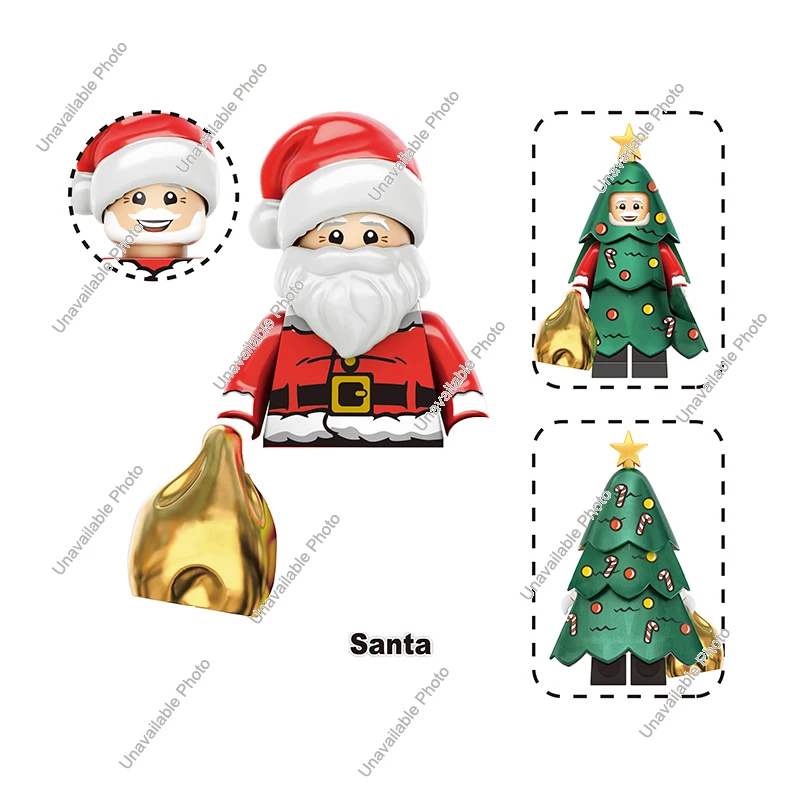 Christmas Elf Darth Vader &amp; Santa Rex Action Figures Building Blocks TV3021 - $8.70